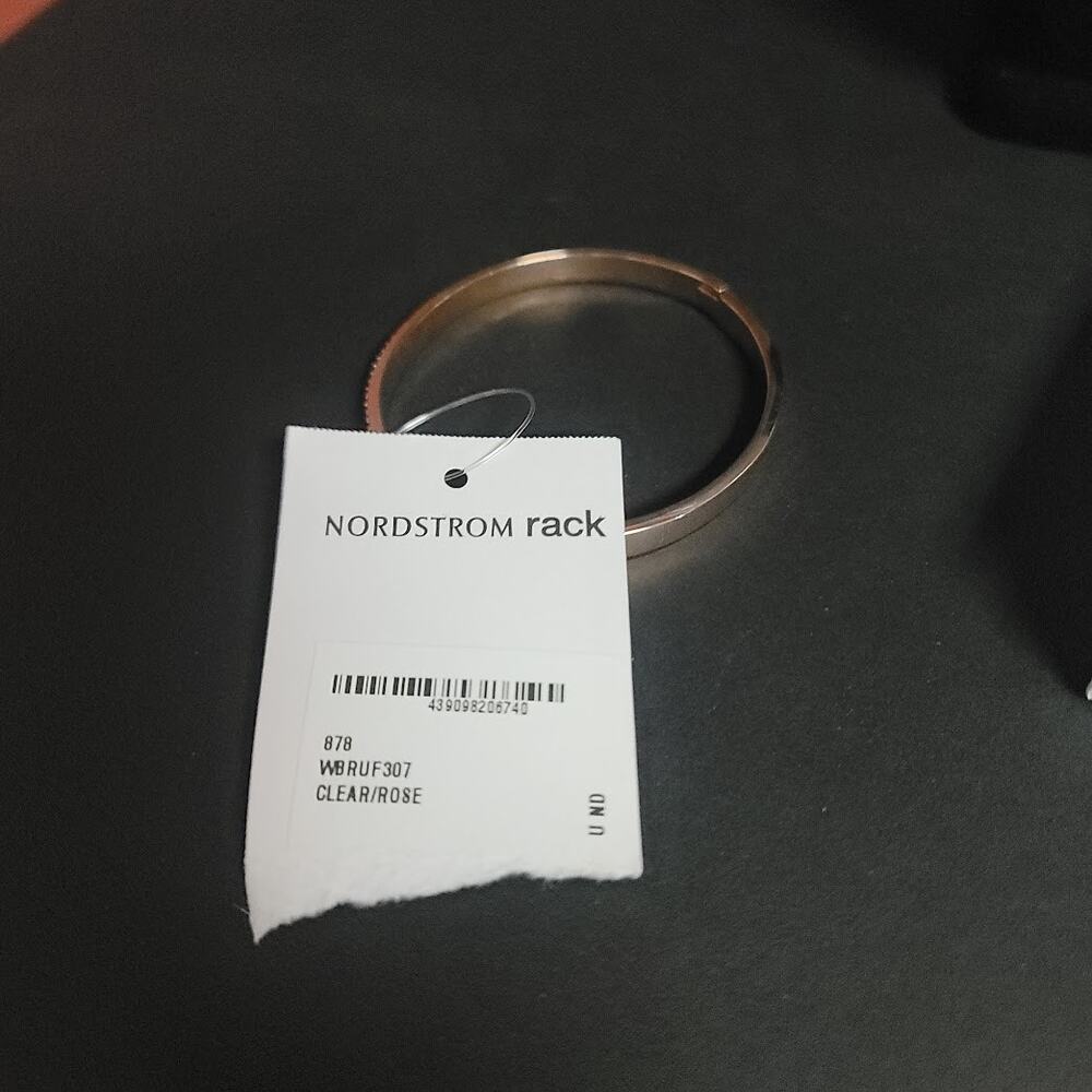 Kate Spade Rose Gold Clear Crystal Bangle Bracelet NEW Flush Clasp - Picture 3 of 6